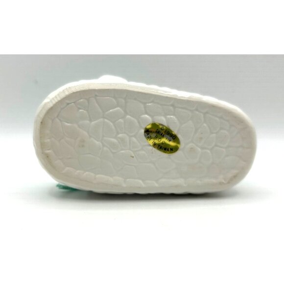 Vintage Ceramic Baby Shoe Planter Blue Laces Adorable Face Shower Gift - Picture 7 of 9